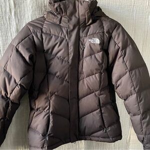 north face brown puffer jacket